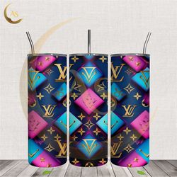3d louis vuitton brand logo skinny tumbler wrap png