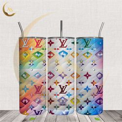 3d louis vuitton rainbow color tumbler wrap png