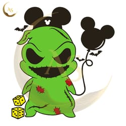 baby oogie boogie mickey ears balloon svg, boogie man svg, nightmare before christmas svg, disneyland svg cricut