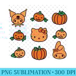 hello kitty my melody kuromi pumpkins halloween sweatshirt - png graphics