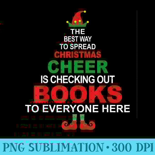 Librarian Christmas t Elf Cheer - PNG design assets - Bold & Eye-catching