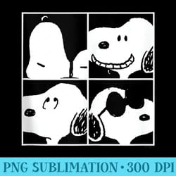peanuts - snoopy faces square grid - high quality png files