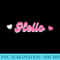 Cute Kawaii Hello Heart Pink Designs Funny Girls - PNG Download Database - Bold & Eye-catching
