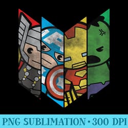 marvel avengers kawaii portrait panels - png image download