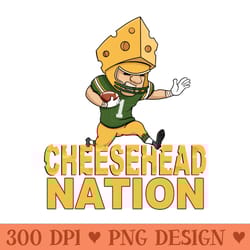 cheesehead nation green bay packers - shirt printing template png