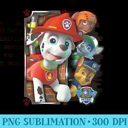 paw patrol multiple pup character t - digital png downloads