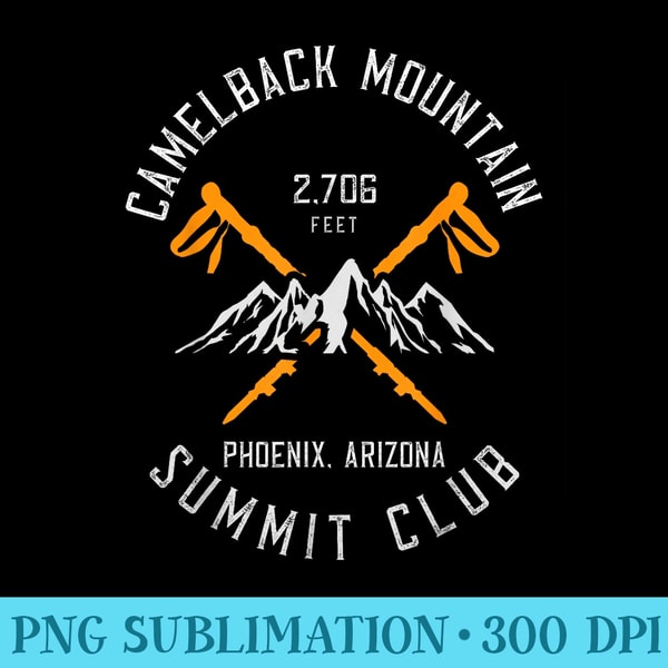Camelback Mountain Hiking Phoenix Arizona - PNG Art Files | Inspire Uplift