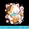 Cat Boba Tea Bubble Tea Anime Kawaii Neko Cute Cat Lover - Transparent PNG Download - High Resolution And Print-Ready Designs