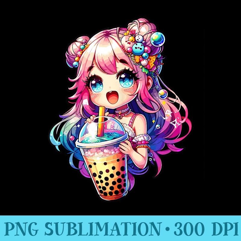 Anime Girl Chibi Kawaii Bubble Tea Anime Kawaii Milk Tea - P | Inspire ...