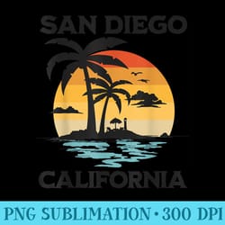 san diego california beach surf summer vacation vintage - png download button