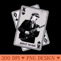retro angus young card style band png, acdc logo png - sublimation patterns png
