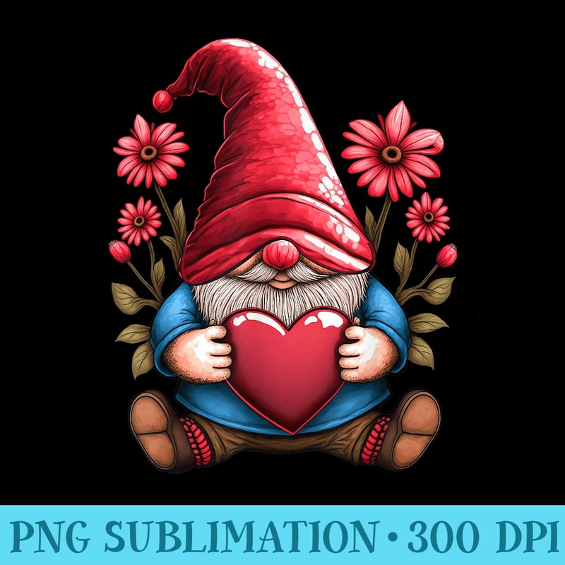 Valentines Day Gnomes Sunflower Field Tshirt gifts for Her - High Resolution PNG Designs - Premium Quality PNG Artwork