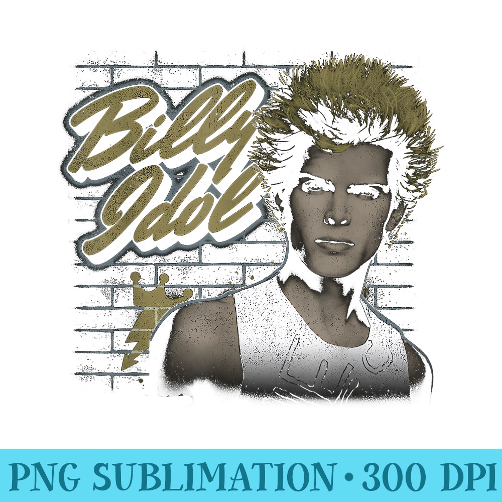 Billy Idol Spiked Hair Portrait - PNG Art Files - Trendsetting And Modern Collections