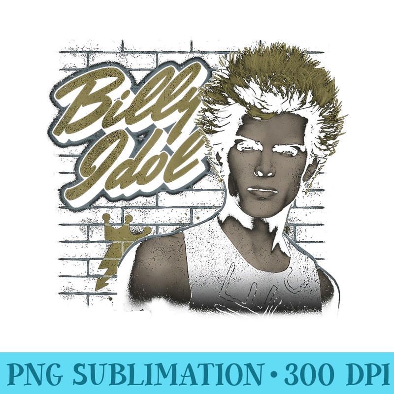 Billy Idol Spiked Hair Portrait - PNG Art Files - Trendsetting And Modern Collections