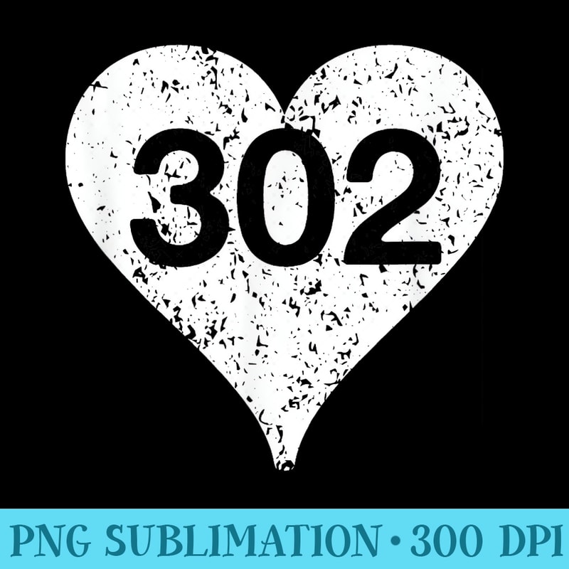 Delaware Area Code 302 Heart - Printable PNG Images | Inspire Uplift