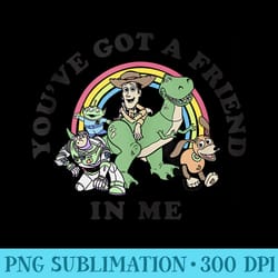 disney pixar rainbow toy story youve got a friend in me - shirt printing template png