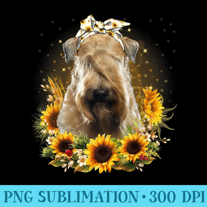 Sunflower Soft Coated Wheaten Terrier Dog Mothers Day Women - Mug Sublimation PNG - Defying the Norms