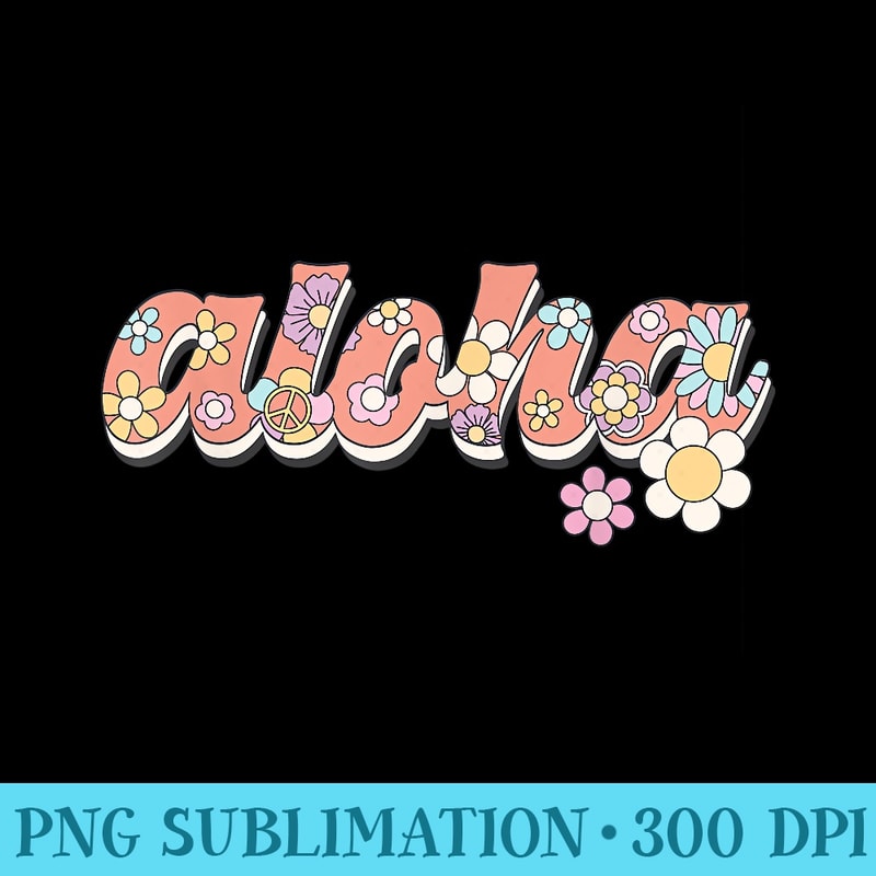 Retro Groovy Floral Summer Aloha Hawaii - High Quality PNG Download - Unlock Vibrant Sublimation Designs
