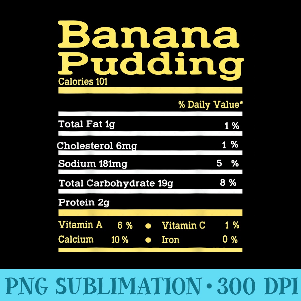 Funny Banana Pudding Nutrition Fact Thanksgiving Christmas - Shirt Clipart Free PNG - Unleash Your Inner Rebellion