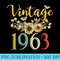 Vintage 1963 Sunflower 61st Birthday Awesome Since - PNG Download Graphic - Enhance Your Apparel with Stunning Detail