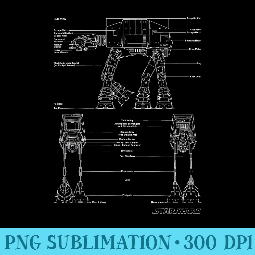 Star Wars ATAT Schematic Poster - Transparent PNG Download - Versatile And Customizable Designs