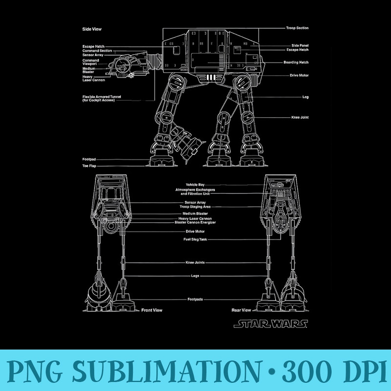 Star Wars ATAT Schematic Poster - Transparent PNG Download - Versatile And Customizable Designs