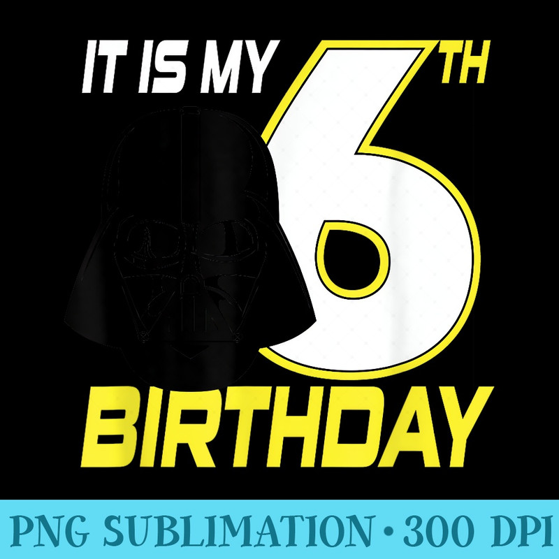 Star Wars Darth Vader 6th Birthday T - Unique PNG Artwork - Defying the Norms