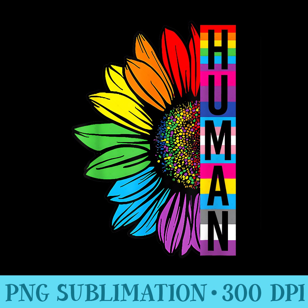 HUMAN Sunflower LGBT Flag Gay Pride Month Proud LGBTQ - PNG Download Website - Transform Your Sublimation Creations