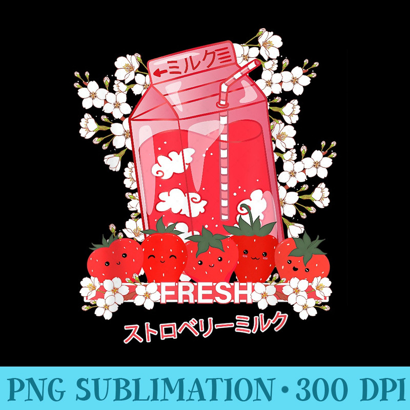 Kawaii Manga Anime Strawberry Flowers Cute Strawberry Milk - Transparent PNG Download - Revolutionize Your Designs