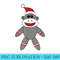 Sock Monkey With Santa Hat Christmas Holidays - Transparent PNG File Download - Add a Festive Touch to Every Day