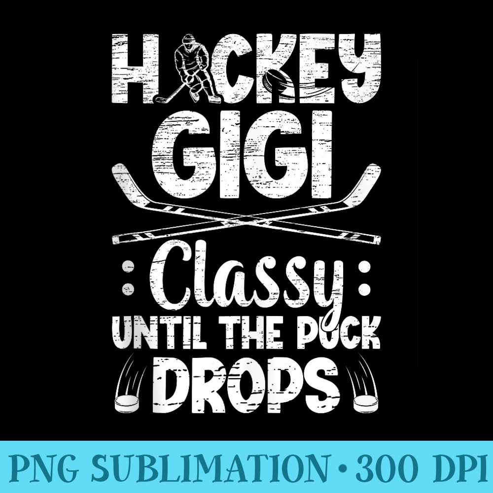 Ice Hockey Gigi Grandma Funny Gigi Of A Hockey Player - High Resolution PNG Designs - Trendsetting And Modern Collections