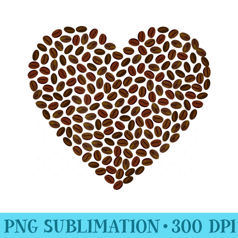 Distressed Coffee Bean Heart love - PNG Download Design - Easy-To-Print And User-Friendly Designs