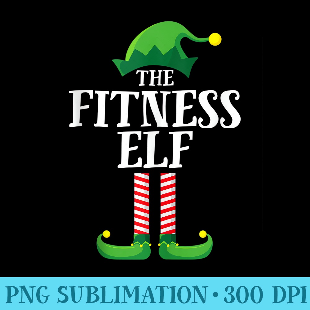 Fitness Elf Matching Family Group Christmas Party - Transparent PNG download - Perfect for Personalization