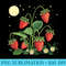 Funny Strawberry Plants by Night with full moon outfit - PNG Sublimation - Instantly Transform Your Sublimation Projects