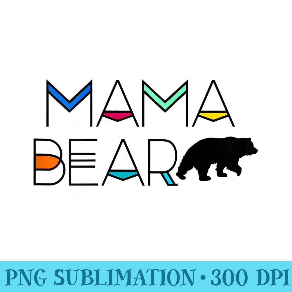 Womens Mama Bear - Transparent Shirt Design - Capture Imagination with Every Detail