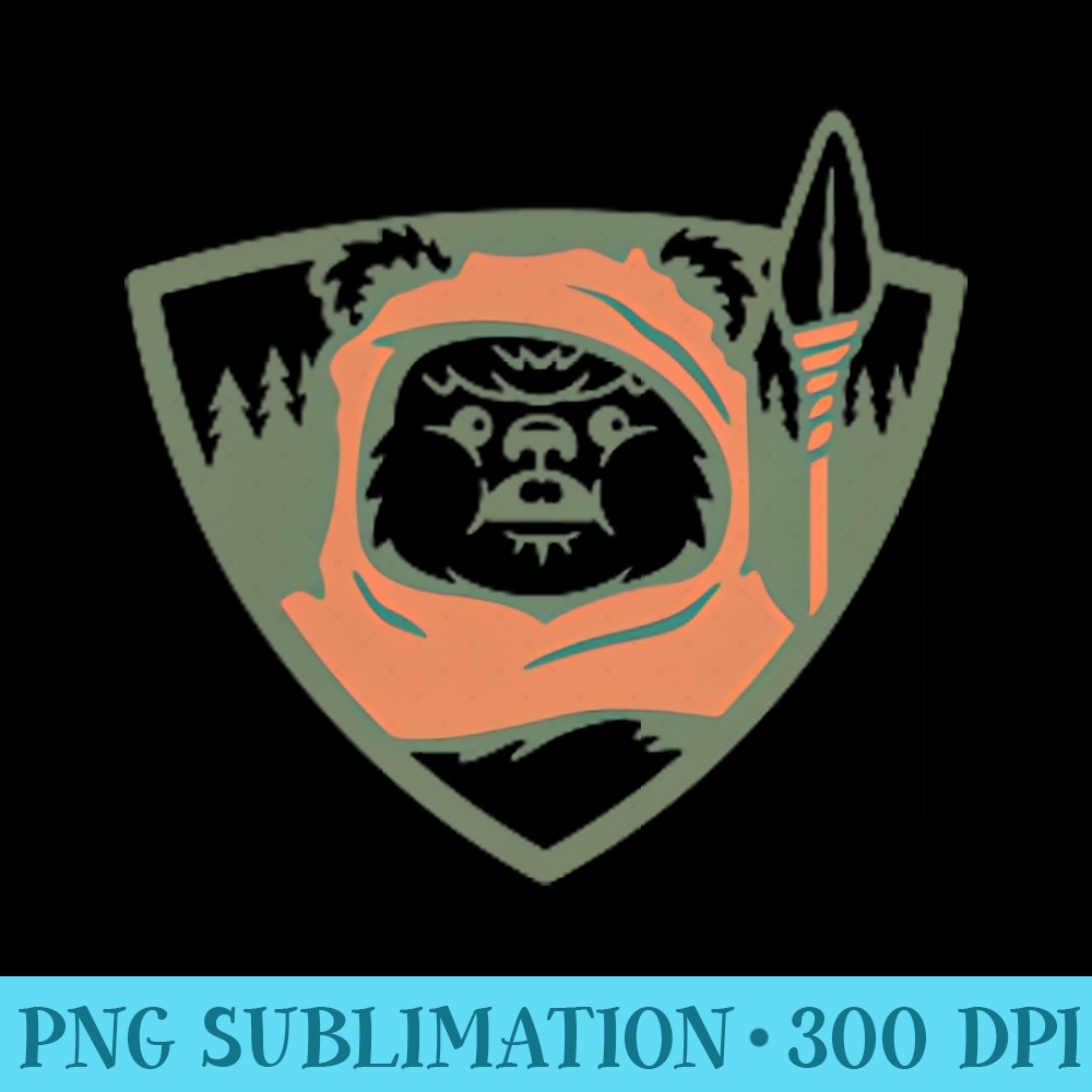 Star Wars Ewok Park Ranger Endor Forest Front Back - Download PNG Files - Vibrant and Eye-Catching Typography