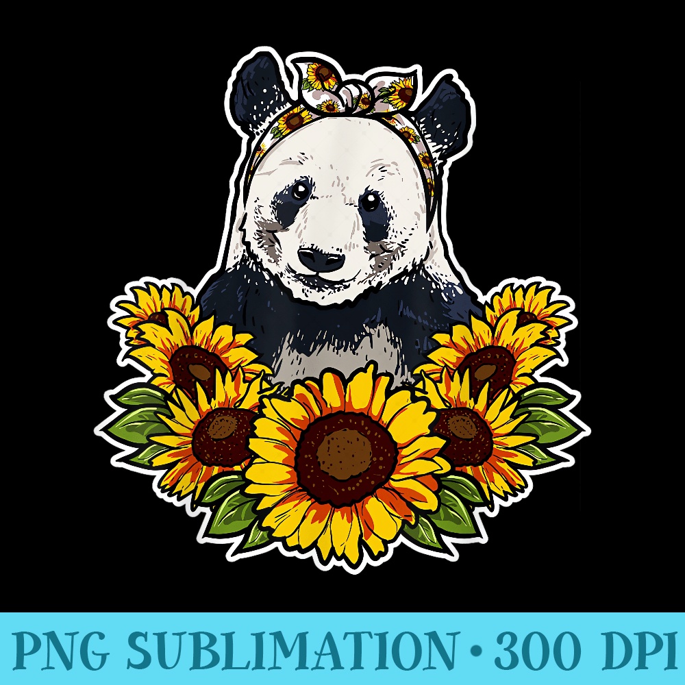 Cute Love Panda Sunflower Decor Panda - PNG Picture Gallery Download - Unique And Exclusive Designs