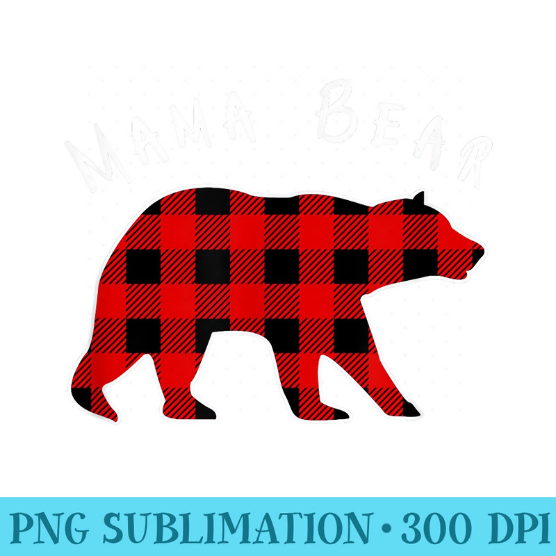 Mama Bear Christmas Pajama Red Matching Pajama Family Xmas - Printable PNG Graphics - Versatile And Customizable Designs