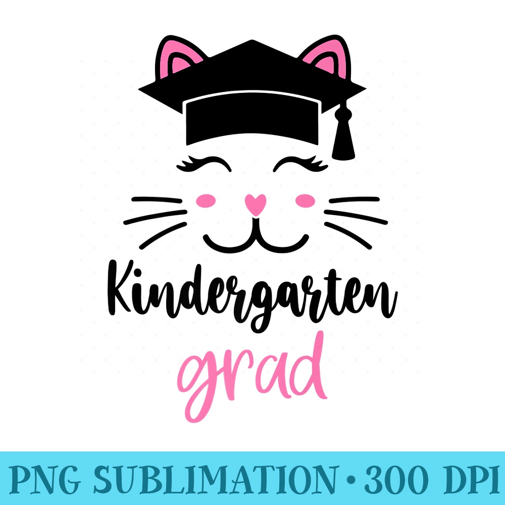 Nn Kindergarten Grad Last Day of School Cute Cat Face Premium - High Resolution Shirt PNG - Defying the Norms