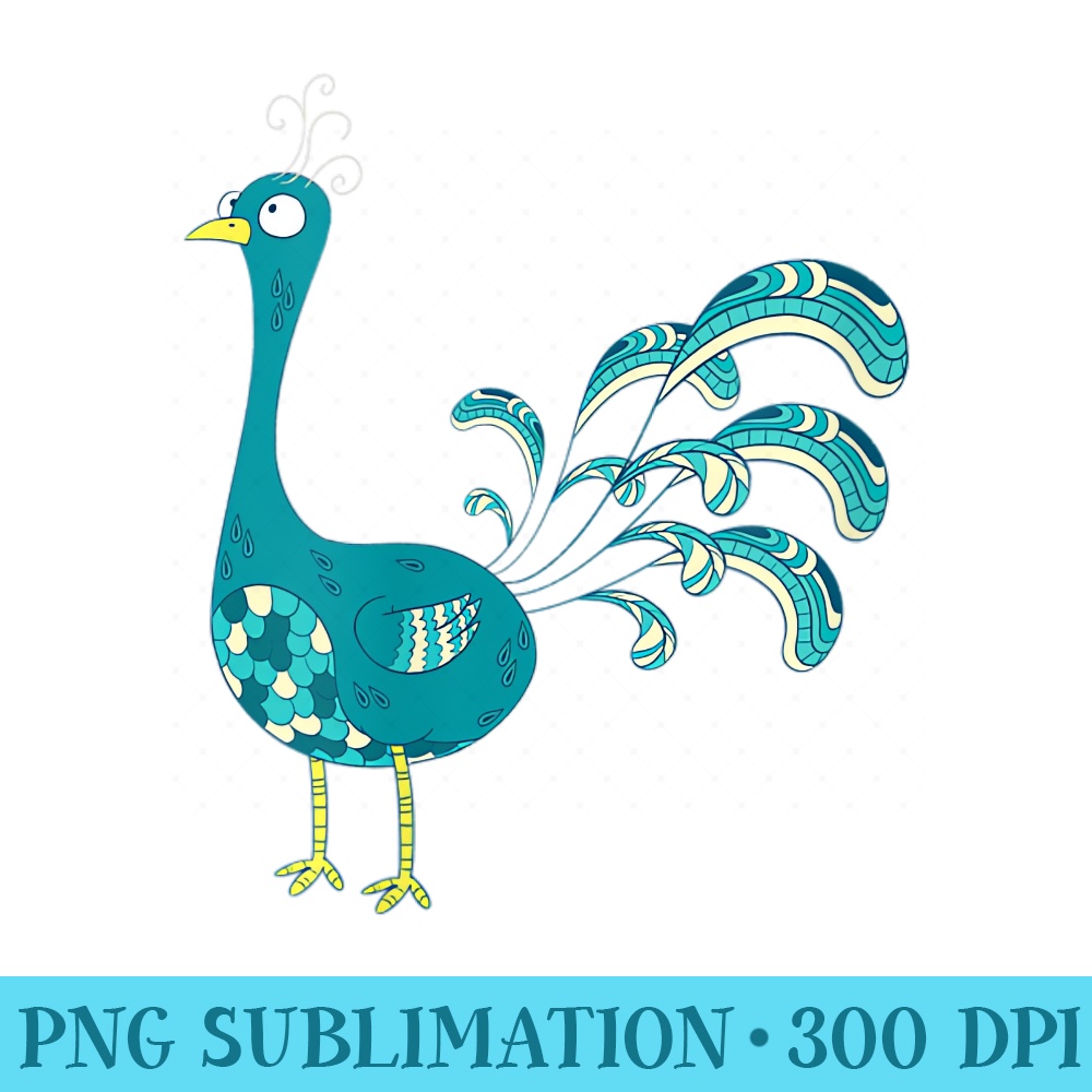 Decorative Zoo Bird Peacock - Shirt Print PNG - Bring Your Designs to Life