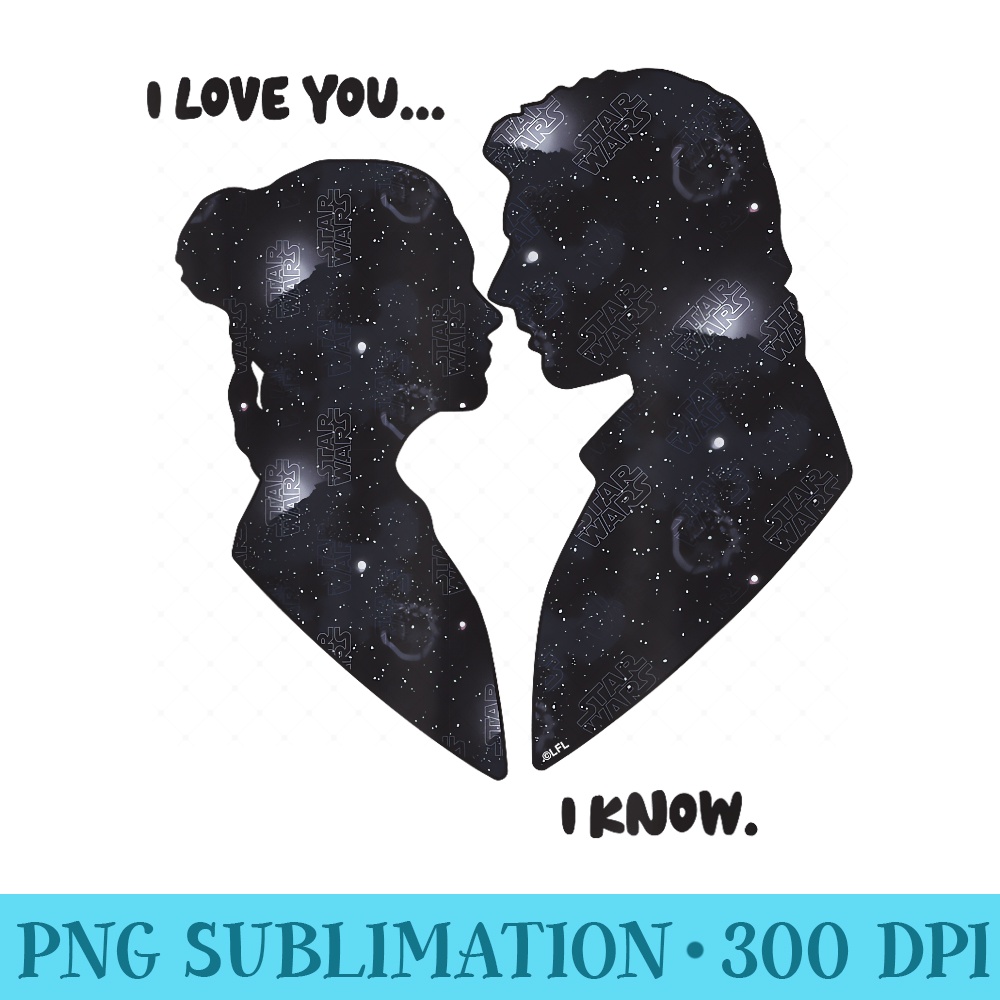 Star Wars Princess Leia Han Solo Wedding Valentineu2019s Love - PNG Download Graphic - Perfect for Sublimation Mastery