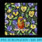Conure Bird Pansies Vintage Flower Pattern Premium - High Quality PNG Download - Unleash Your Inner Rebellion