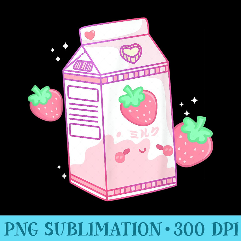 Strawberry Milk Shake Kawaii Anime - High Quality PNG Download - Spice Up Your Sublimation Projects