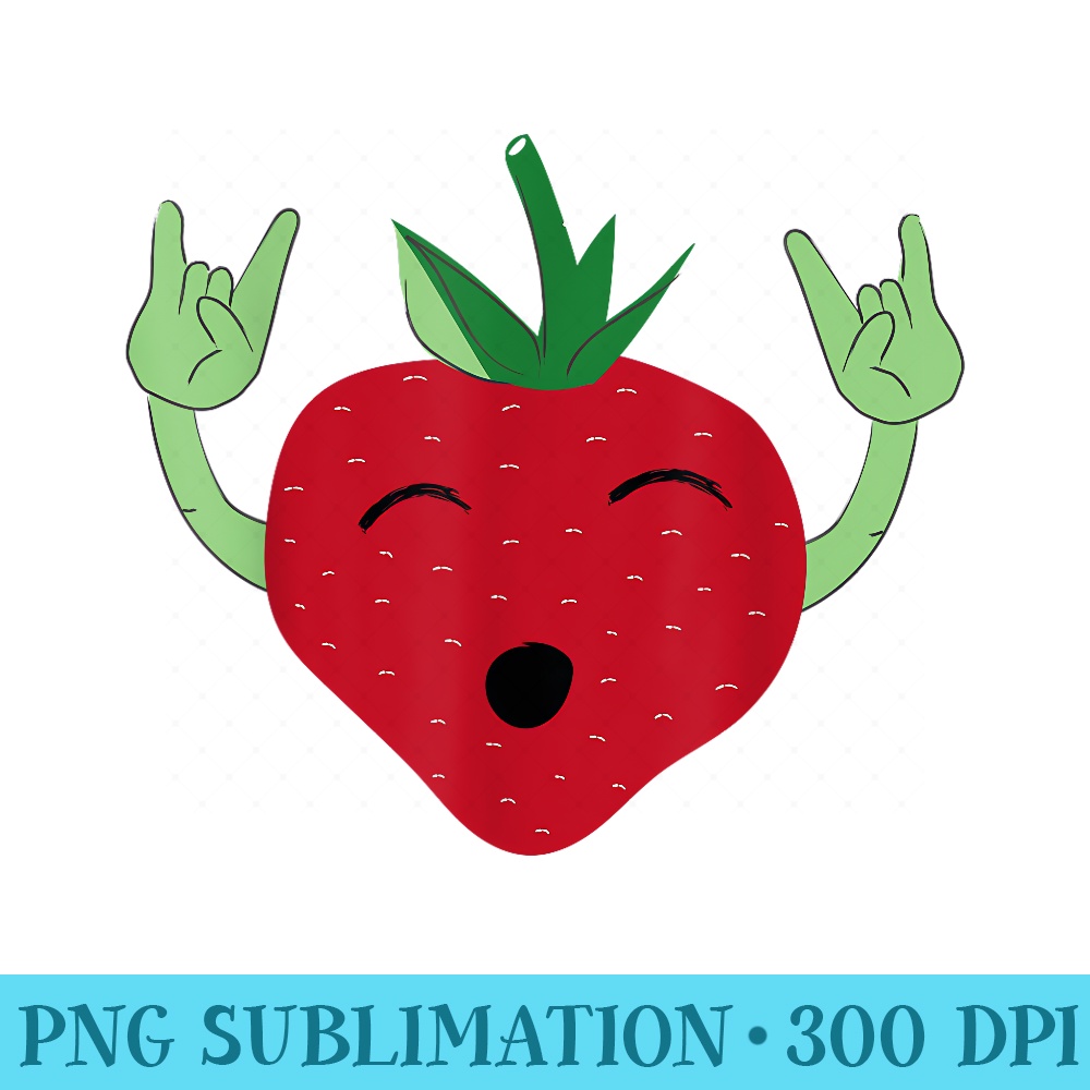 Rock And Roll Strawberry T, Cool Strawberry - High Resolution PNG Download - Capture Imagination with Every Detail