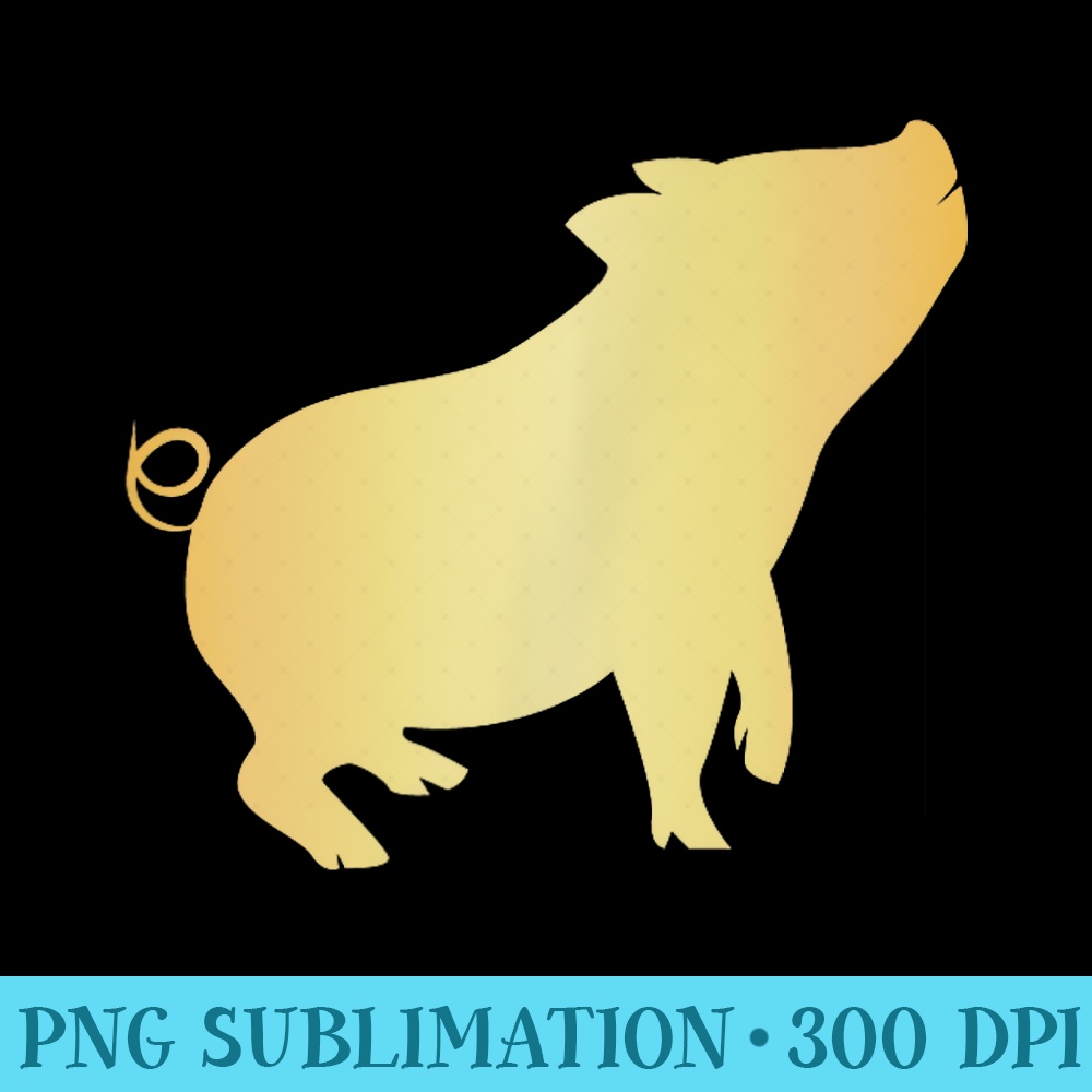 Gold Pig Year of the Pig Happy Chinese New Year - High Quality PNG Download - Bold & Eye-catching