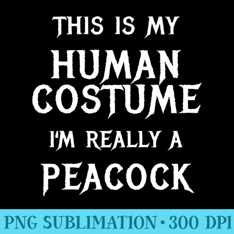 Funny Peacock Halloween Easy Idea - Shirt Graphics for Download - Vibrant and Eye-Catching Typography