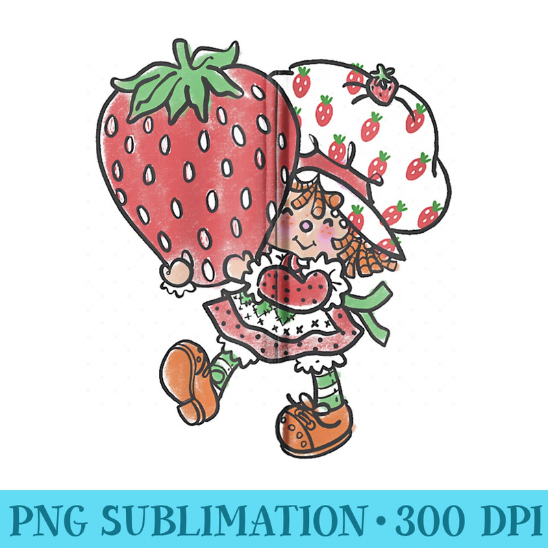 Strawberry Shortcake Mighty Cute Vintage Strawberry Sketch - Sublimation clipart PNG - Bring Your Designs to Life