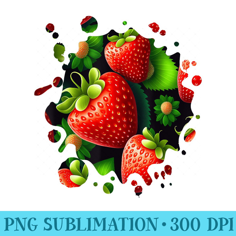 Funny Strawberry Fruit Lover Gardening Veggies Art - PNG Sublimation - Vibrant and Eye-Catching Typography