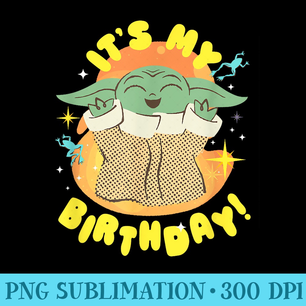 Star Wars Mandalorian Grogu Happy Frogs Itu2019s My Birthday - Sublimation clipart PNG - Capture Imagination with Every Detail