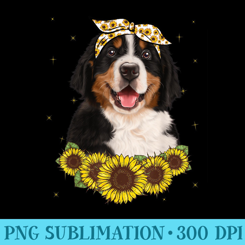 Girls Women Mom Bernese Mountain Dog Sunflower Mothers Day - PNG Download Database - Unique And Exclusive Designs